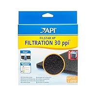 API FILSTAR XP FILTRATION FOAM 30 PPI Aquarium Canister Filter Filtration Pads 2-Count,Blacks & Grays