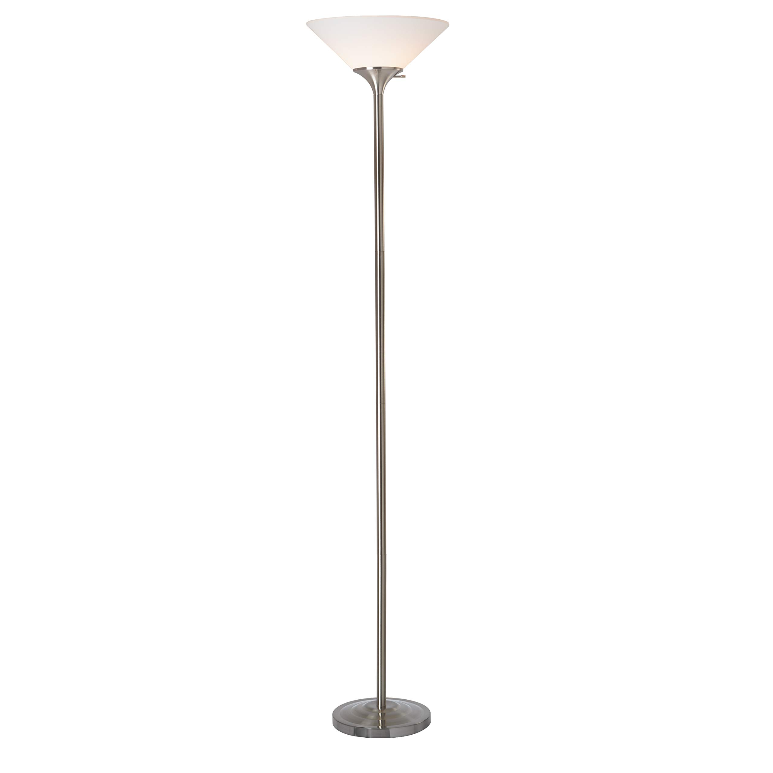 Normande Lighting JP3-1131A Torchiere Floor Lamp, 71", Brushed Steel
