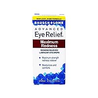 Bausch + Lomb Advanced Eye Relief Maximum Redness, Redness Reliever Lubricant Eye Drops from, for Dry Eyes & Redness Relief, 0.5 Fl Oz (15 mL)