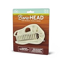 BONEHEAD Folding Brush and Comb, Fun Dinosaur Design, Hair Care Tool and Detangling Comb, Convenient for Travel and Diaper Bags, Fun Gift or Stocking Stuffer