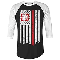 Threadrock Poland USA Polish American Flag Unisex Raglan T-Shirt