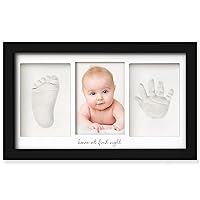 Baby Hand and Footprint Kit - Baby Footprint Kit, Newborn Keepsake Frame, Baby Handprint Kit,Personalized Baby Gifts, Nursery Decor,Baby Shower Gifts for Girls Boys, Mother's Day Gifts (Onyx Black)