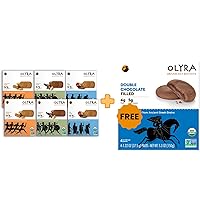 Olyra Breakfast Biscuits Crispy Variety Pack | Kids Healthy Snacks | Low Sugar, High Fiber, Plant-Based Protein Cookies (6 Boxes of 4 Packs) with Free Double Chocolate Cream-Filled Cookies (1 Box)