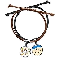 Raw Vegan Vegetables Potato Tomato Bracelet Rope Hand Chain Leather Smiling Face Wristband