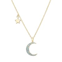 Aobei Pearl 18K Gold Moon Star Lion Evil Eye Pendant Necklace Medallion Paperclip Chian Choker Layering Jewery for Women Girls