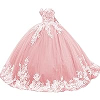 XYAYE Women's Sparkly Quinceanera Dresses Ball Gowns 3D Flowers Strapless Dresses Sweetheart Tulle Sweet 15 16 Dresses XY094