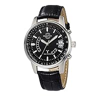 Master Time MTGS-10347-21L Radio Quartz World Time Men's Watch Analogue with Leather Strap, Strap.
