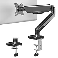 VIVO Single Monitor Height Adjustable Counterbalance Pneumatic Arm Desk Mount Stand, Classic, Universal VESA Fits Screens up to 32 inches, STAND-V001O