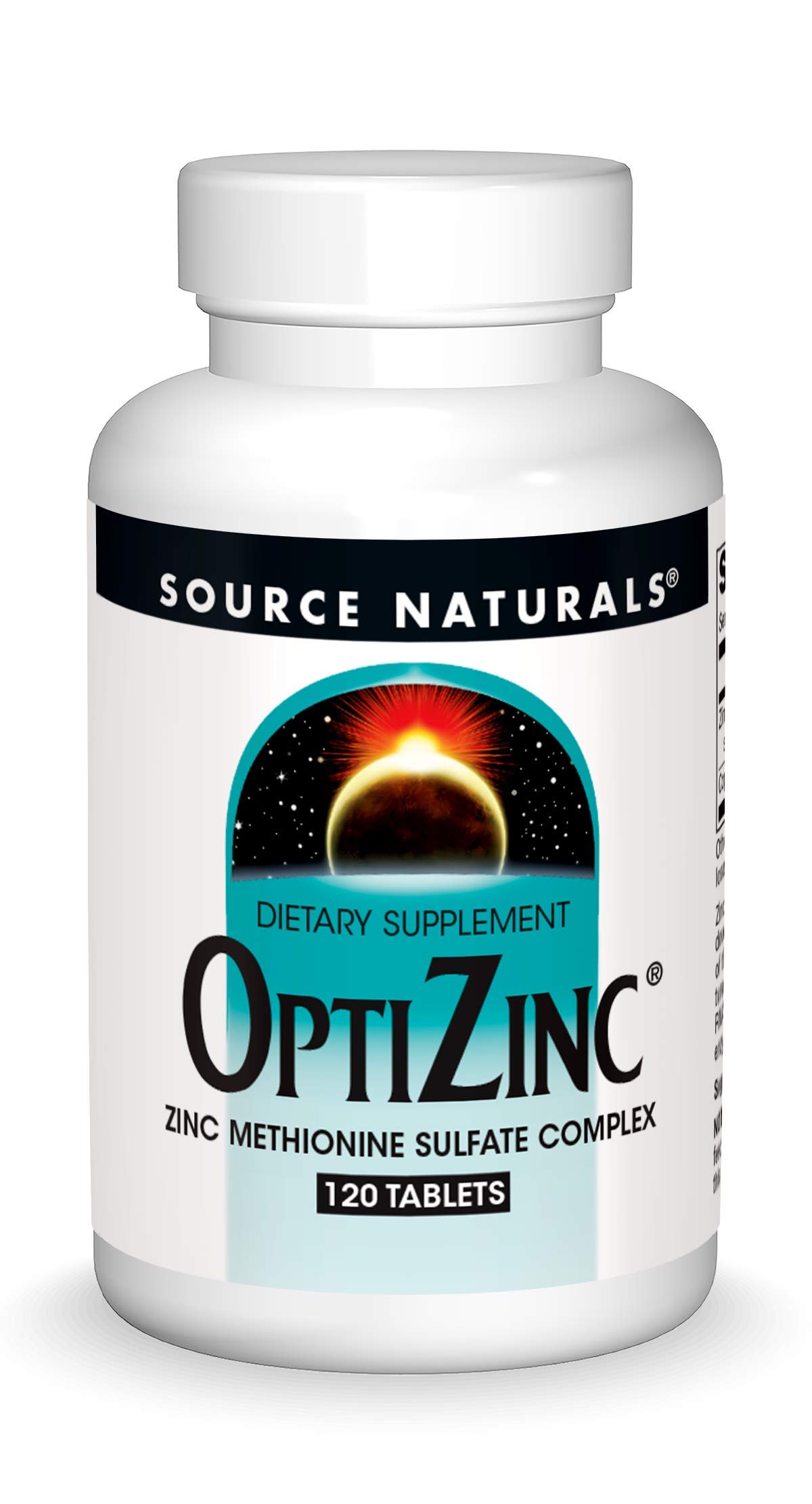 Source Naturals OptiZinc Zinc Methionine Sulfate Complex & Dietary Supplement - 120 Tablets