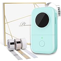 Phomemo Label Maker Machine with Tape, D30 Portable Bluetooth Label Printer for Storage, Barcode, Mailing, Office, Home, Organizing, Mini Sticker Make with Multiple Templates,with 3 Rolls,Green