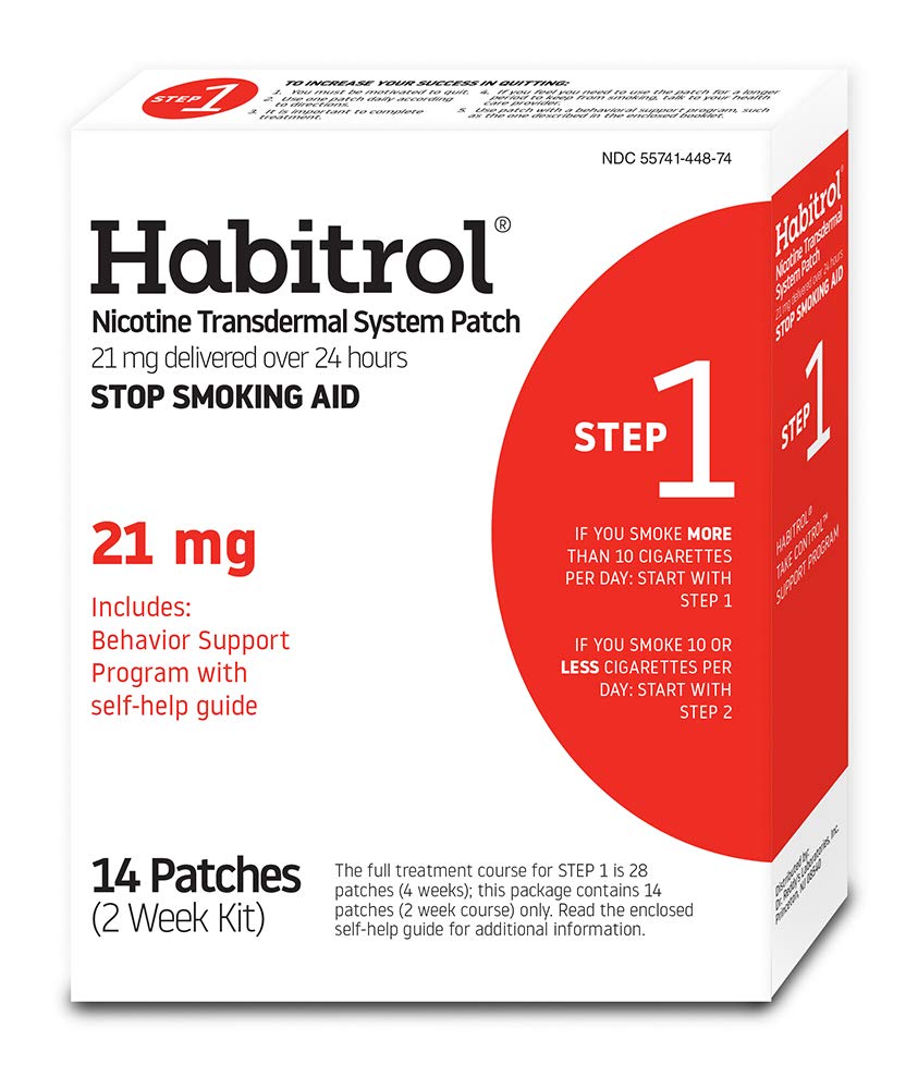 Habitrol Nicotine Transdermal System Stop Smoking Aid, Step 1 (21 mg), 14 Count (Pack of 1)
