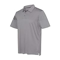 Adidas Heather 3-Stripes Block Sport Shirt S Grey Three
