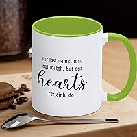 Funny Green White Ceramic Coffee Mug 11oz Not Step Not Half Just Family Coffee Cup Sayings Novelty Tea Milk Juice Mug Gifts for Women Men Girl Boy