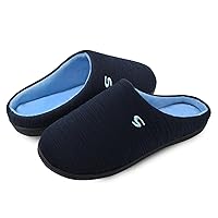 Mens Memory Foam Slipper, Slip on Cozy Slippers for Man, Warm Flannel Machine Washable House Slippers Indoor Outdoor