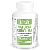 Supersmart - Natural Curcuma Longa 2500mg per Day (95% Curcuminoids) - Tumeric Curcumin - Immune System Support | Non-GMO & Gluten Free - 75 Vegetarian Capsules