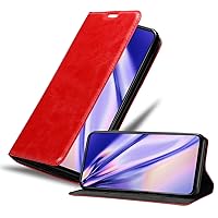 Book Case Compatible with Oppo FIND X3 LITE in Apple RED - with Magnetic Closure, Stand Function and Card Slot - Wallet Etui Cover Pouch PU Leather Flip