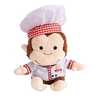 KIDS PREFERRED Curious George Cuteeze Monkey Stuffed Animal Plush Cooking Chef Toys Soft Cuddle Plushie Gifts for Baby and Toddler Boys and Girls - 7 Inches