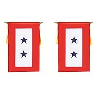 AES Two Blue Star Service Military Double Sided Flag 9