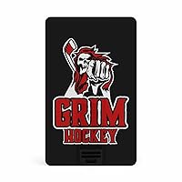 Grim Skull Hockey USB Flash Drive Credit Card Design Thumb Drive Memory Stick