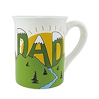 Enesco Our Name is Mud Dad Mountains Love Knows No Distance Coffee Mug, 16 Ounce, Multicolor
