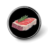 Food Steak Round Pin Button Badges Custom Pins Brooches Clothing Decoration for Women Men