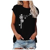 Shirts for Women,Plus Size Loose Summer Short Sleeve Shirt Round Neck Fashion Printed Strapless T Shirt Top Blouse