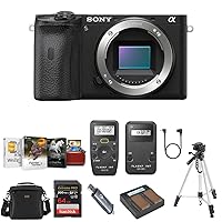 Sony Alpha a6600 Mirrorless Camera - Bundle w/Bag, 64GB SD Card, Card Reader, Corel Mac & PC Software Kit, 2X Extra Battery, Charger, Shutter Release Transmitter & Reciever, Release Cable, Tripod
