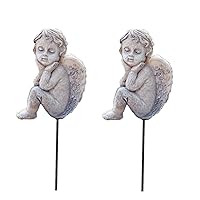 Decorative Angel Garden Stakes 2 Pack Miniature Angel Fairy Garden Angel Ornaments Small Angel Memorial Statue Fairy Garden Accessories