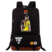 WesQi Boys Neymar JR School Bookbag,PSG Graphic Travel Daypack Lightweight Laptop Bag for Teen,Youth, Black, One Size