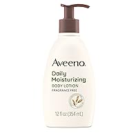 Aveeno Daily Moisturizing Body Lotion with Soothing Oat and Rich Emollients to Nourish Dry Skin, Fragrance-Free, 12 Fl Oz (Pack of 6)
