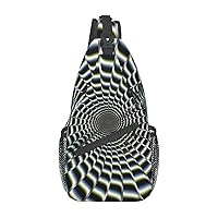 spiral optical illusion gif pint Unisex Chest Bags Crossbody Sling Backpack Lightweight Daypack for Travel Hiking