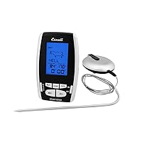 Escali DHRW1 Wireless BBQ, Meat, Fish Thermometer and Timer, 200 Feet/65 Meter Range, Stainless Steel Oven Safe Probe, Black/Silver