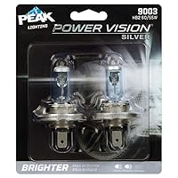 PEAK Power Vision Silver Automotive High Performance 9003/H4/HB2 65W Headlights (2 Pack)