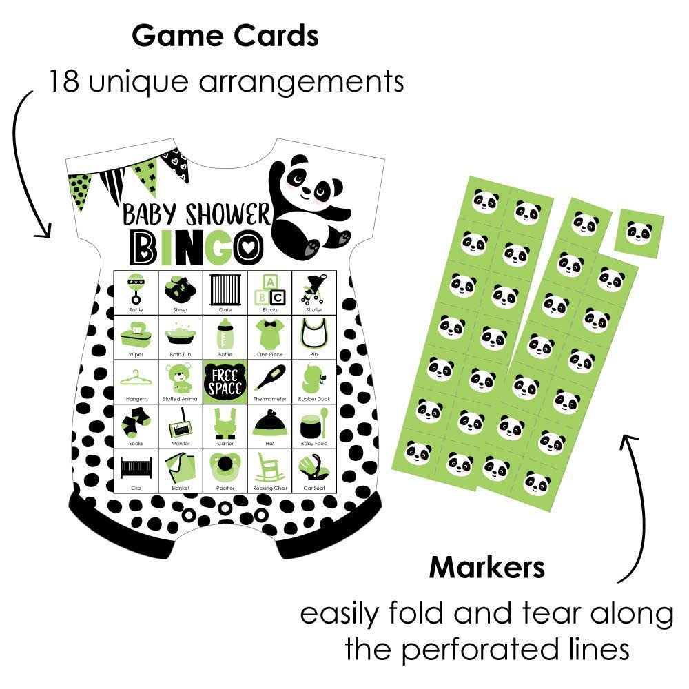 Big Dot of Happiness Party Like a Panda Bear Party Game Set – Baby Shower Party Game Supplies Kit – Bingo Cards and Scratch-Off Cards Party Virtual Bundle