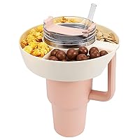 Snack Bowl for Stanley Cup, Reusable Snack Ring Compatible with Stanley Quencher H2.0 30OZ / 40OZ Tumbler with Handle, Stanley Cup Accessories, Snack Bowl (Cream, 40OZ)