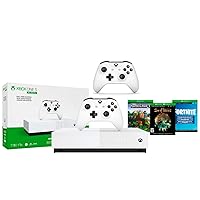 Xbox One S 1TB All-Digital Edition Two Controller Bundle, Xbox One S 1TB Disc-Free Console, 2 Wireless Controllers, Download Codes for Minecraft, Sea of Thieves and Fortnite Battle Royale (Renewed)