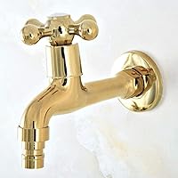 Garden Faucet Polished Gold Brass Outdoor Faucet Bathroom Faucet/Washing Machine Faucet/Sink Cold Faucet