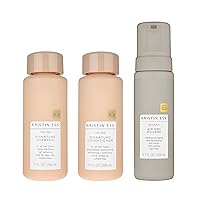 Kristin Ess Hair The One Signature Set - Lightly Clarifying Sulfate Free Shampoo, Hydrating Conditioner + Texturizing Sea Salt Air Dry Volumizing + Non Sticky Mousse for Wavy + Curly Hair (Pack of 3)