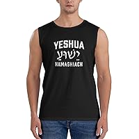 Holy Name Jesus Yeshua Hebrew Tank Top Man Performance Tank Tops Casual Sleeveless Tank Tops for Fitness Training