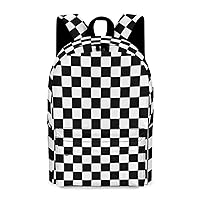 Race Waving Checkered Flag College Student Backpack for Girls Boys Travel Bookbag Casual Daypack Fit 15 In Laptop Back to School bag Gift for Teens Kids