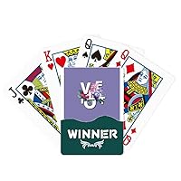 Violet Flowers Bloong Letters Winner Poker Playing Card Classic Game