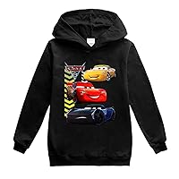 Boys Cars Long Sleeve Loose Hoodie-Graphic Casual Sweatshirt Pullover Hooded Tops for Girls