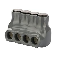 NSI IPLG6-4 Insulated Connector for Fine-Stranded Flexible Copper Conductor, Polaris Grey, 6-14 AWG Wire Range, 4 Ports, 1/8
