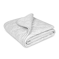Zenssia Organic Cotton Baby Blanket Warm, Breathable and Super Soft Quilted Toddler Blanket for Boys and Girls - Thermal Crib Blanket Thick and Light Weight 39x39 Inches Large -Gray