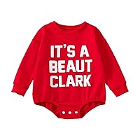 Christmas Baby Boy Girl Outfit Newborn Infant Christmas Romper Santa Baby Jumpsuit Long Sleeve Onesie Clothes