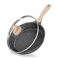 JEETEE Nonstick Frying Pan Skillet with lid, 8 Inch Saute Pan Non Stick, Egg Pan Chef Pan, Induction Compatible, PFOA Free (Gray)