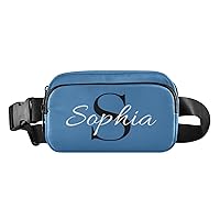 Custom Blue Fanny Pack for Women Men Personalizied Belt Bag Crossbody Waist Pouch Waterproof Everywhere Purse Fashion Sling Bag for Workout Running Travel