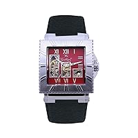 Gallucci Unisex Classic Skeleton Automatic Wrist Watch with Roman Figure Display and Square Shape Stainless Steel Case Design