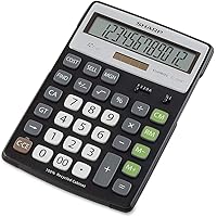 Sharp Calculators EL-R297BBK 12-Digit Recycled Plastic Cabinet Calculator - Black