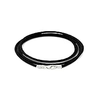 Findout 2mm Black Silk Cord Chain for Women with Lobster Clasp 925 Sterling Silver Soft Leather Cord Chains for Men Girls Boys 14-36 Inches
